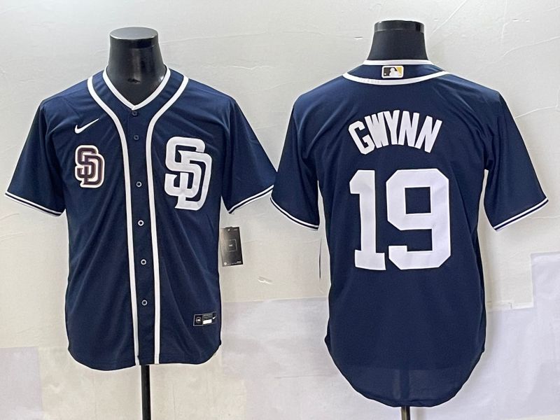 Men 2025 San Diego Padres #19 Gwynn Blue Game Nike MLB Jersey style 30